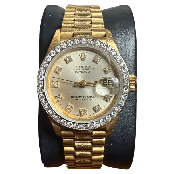 Rolex Datejust 69178 18K Yellow Gold 26mm Champagne Diamond Dial