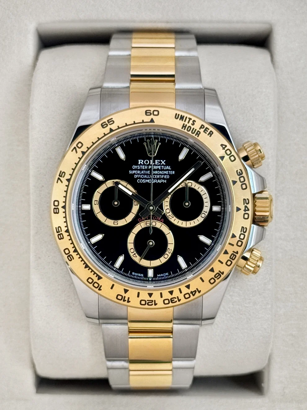 Shop the 2025 Rolex Daytona 126503 Two-Tone Black Dial. Brand new full set with double box, papers & warranty card dated Nov 2025. Authenticated. Fast USA shipping.